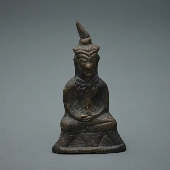 Nepalese seated Buddha brass amulet,